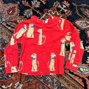 Mini Rodini Red Shirt with Dog Design 104-110